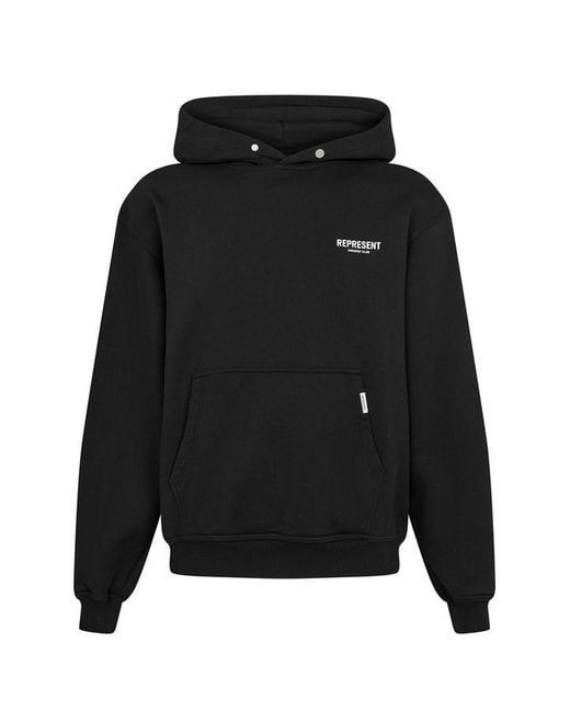 Represent Black Owners Club Hooded Sweatshirt, Premium Comfort Oversized Hoodie for men