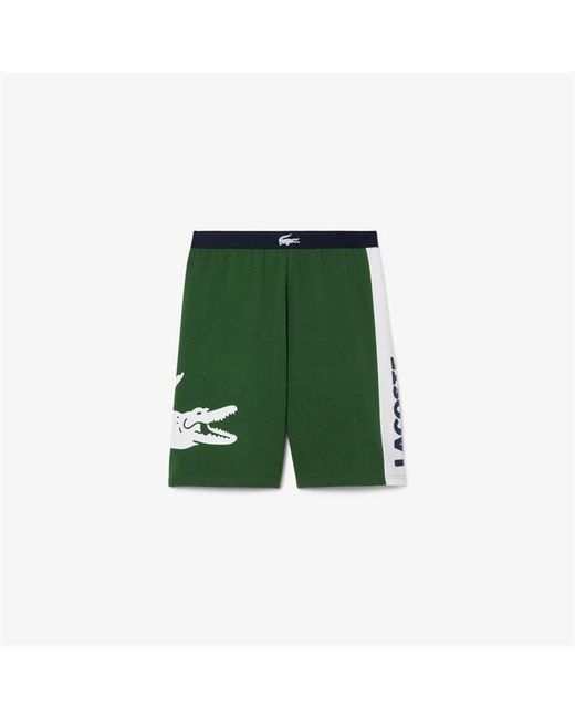 Lacoste Green Fleece Lounge Shorts for men