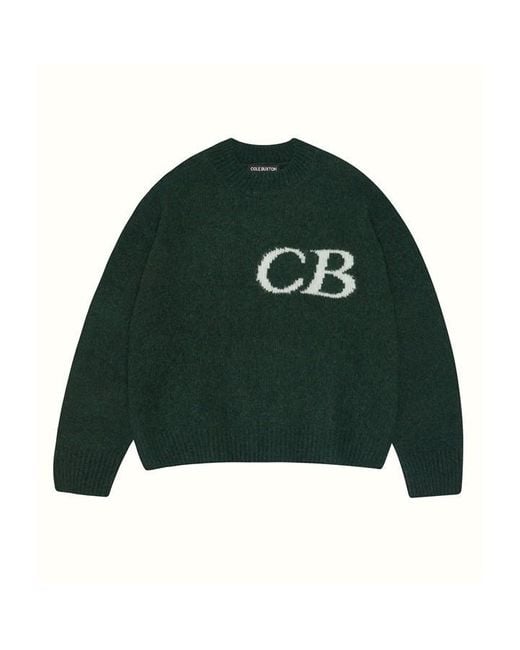 Cole Buxton Green Cb Logo Knit Sweatshirt for men
