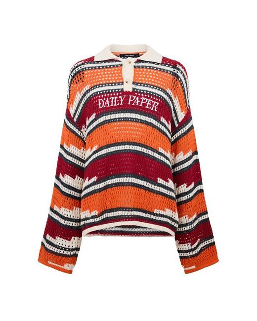 Daily Paper Red Kente Knitted Top for men