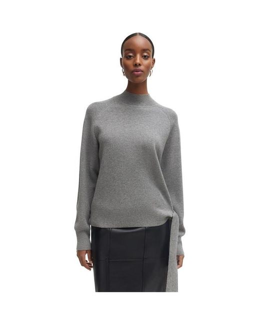 Boss Gray Knitted Crew Neck Jumper