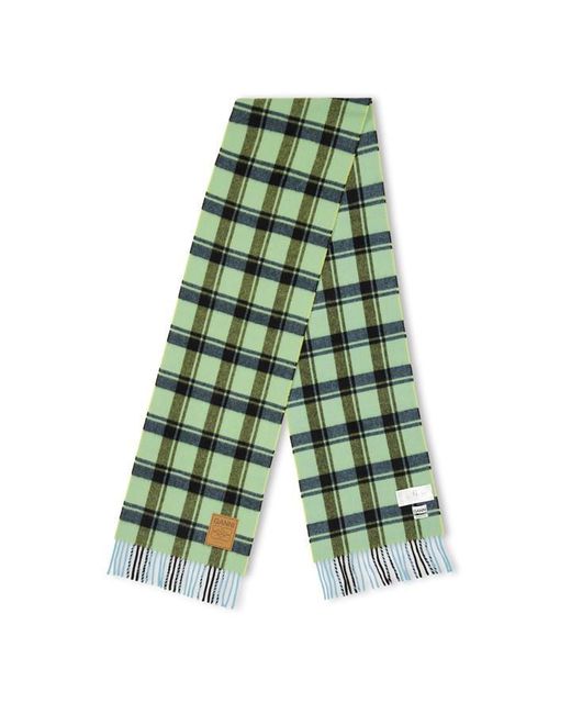 Ganni Purple Double Wool Check Midweight Scarf