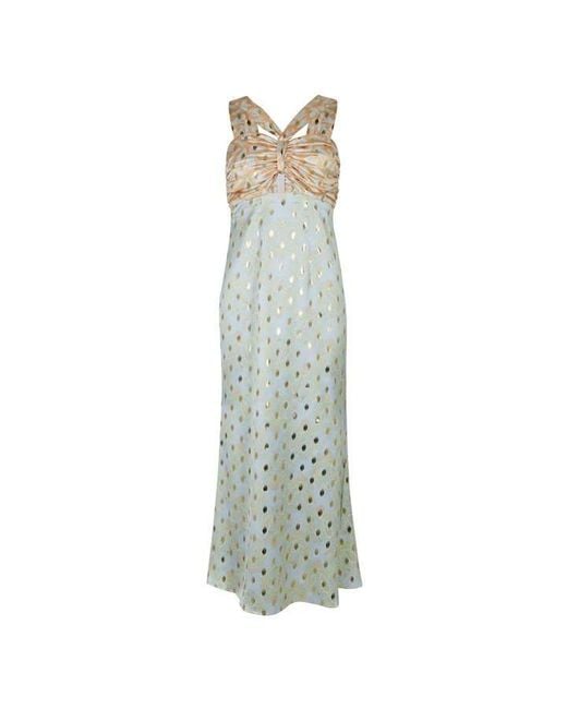 Never Fully Dressed Green Pastel Ariella Dress With Gold Fleck
