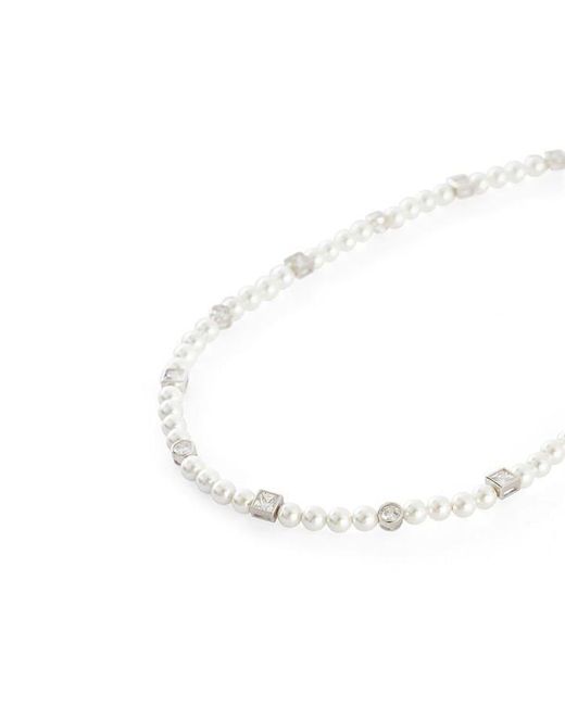 Serge Denimes White Regal Pearl Necklace for men