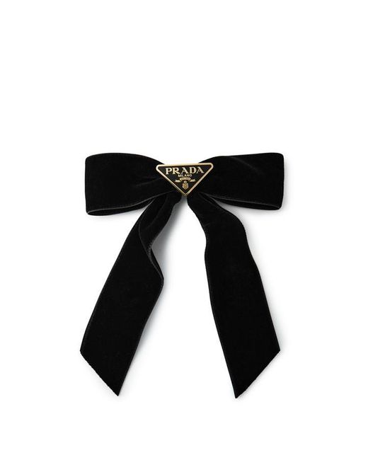 Prada Black Velvet Bow Hair Clip