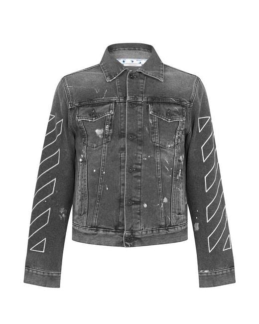 Off-White c/o Virgil Abloh Gray Outline Denim Jacket for men