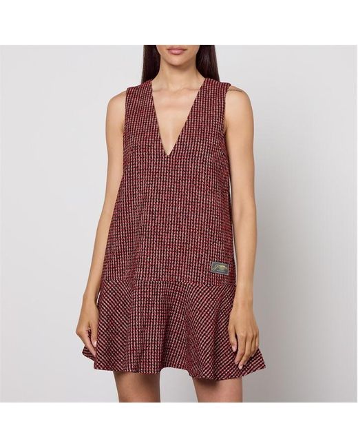 Ganni Purple Check Mini Dress