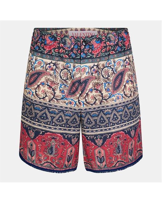 Valentino Blue Val Cotton Chino Shorts for men
