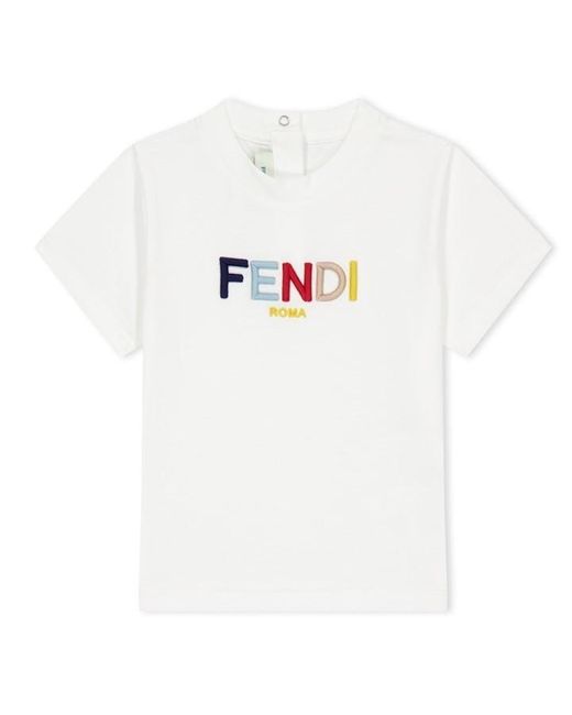 Fendi White Logo Tee