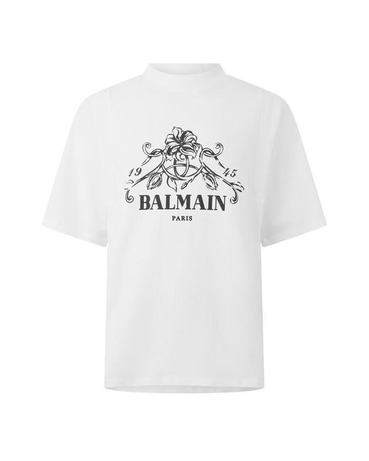 Balmain Gray Vine Tee Sn64 for men