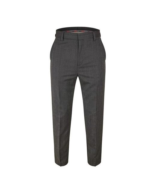 HUGO Gray Teagan231X Straight Leg Trousers for men