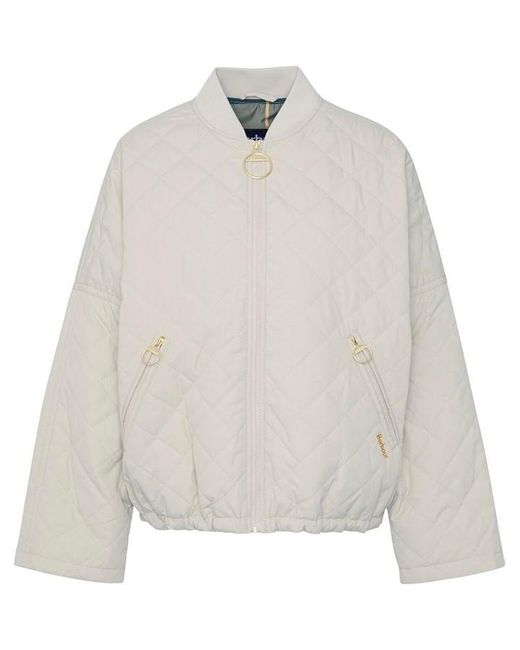 Barbour Gray Emlyn Quilted Bomber Jacket
