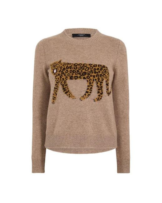 Weekend by Maxmara Brown Tunica Crew Neck Jumper