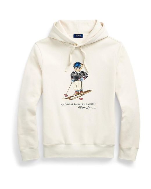 Polo Ralph Lauren White Regular Bear Over The Head Hoodie for men