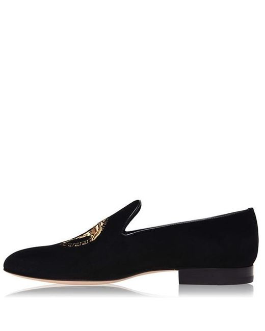 medusa head velvet loafers