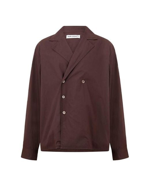 Our Legacy Brown Duo Relaxed Fit Overshirt for men