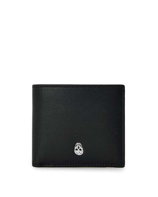 McQueen Black Structured Billfold Wallet for men