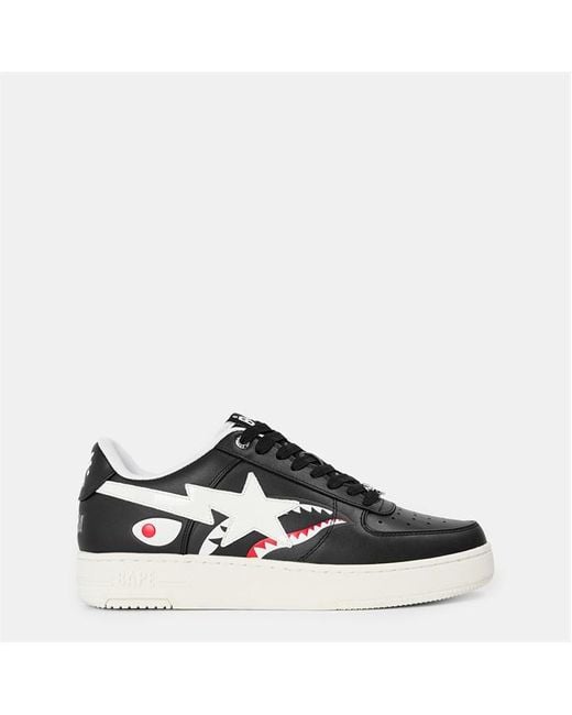 A Bathing Ape Black Shark Sta Shark-Tooth Low-Top Trainers for men