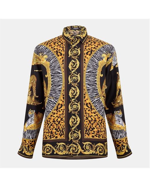 Versace Multicolor Patterned Long Sleeve Shirt for men