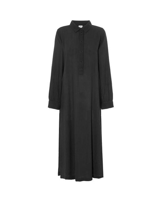 Nudea Black Maxi Shirt Organic Cotton Gauze