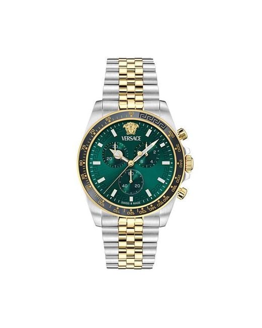 Versace Metallic Stainless Steel Quartz Analogue Watch for men