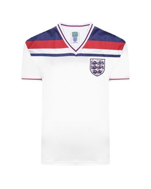Score Draw White England Home Shirt 1982 for men