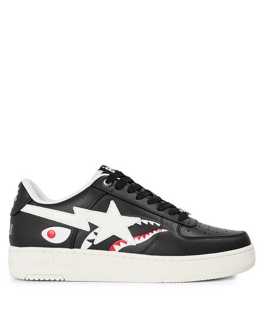 A Bathing Ape Black Shark Sta Shark-Tooth Low-Top Trainers for men