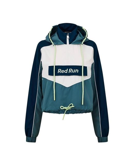 Red Run Blue Skyline Cropped Windbreaker