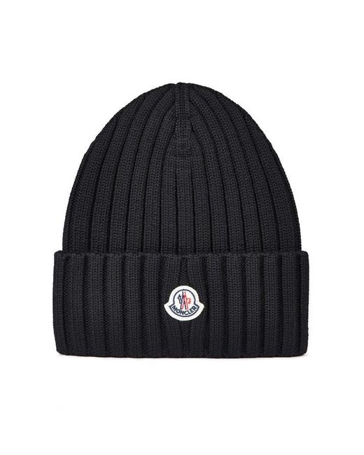Moncler Black Logo Beanie
