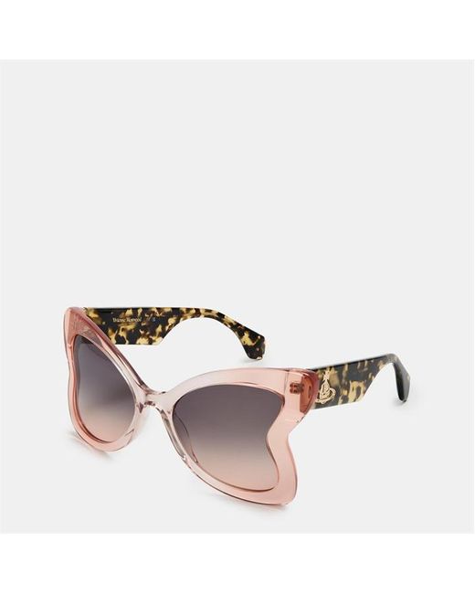 Vivienne Westwood Pink Viv Athalia Oversized Sunglasses