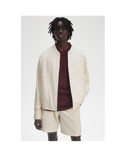 Fred Perry White Twill Tennis Jacket for men