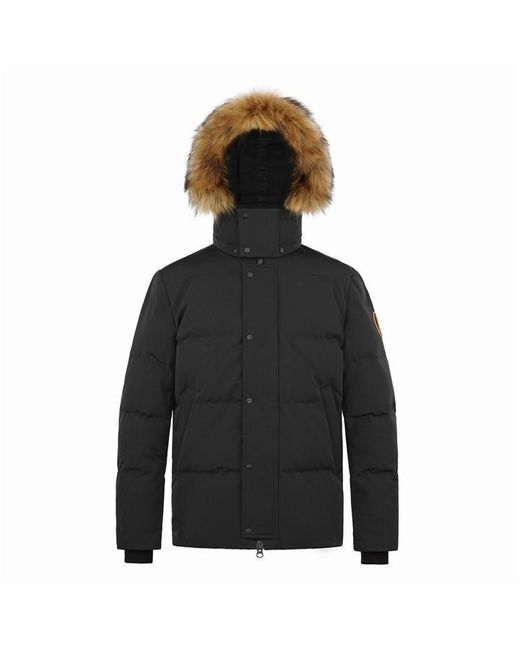 ARCTIC ARMY Black Muskox Waterproof Baffle Stitching Detachable Hood Parka for men