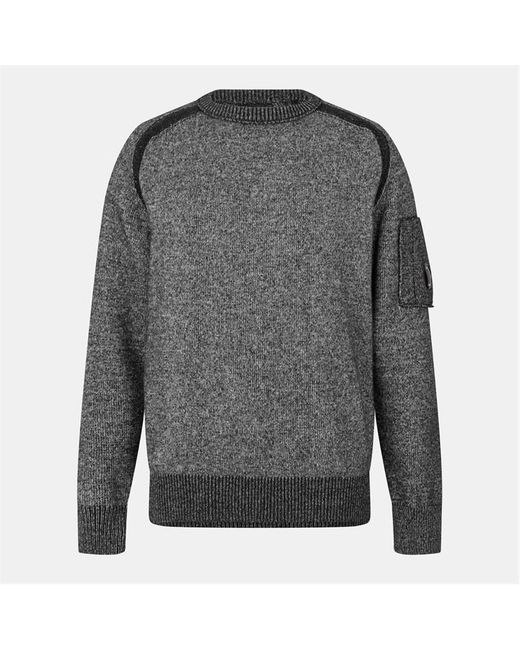 C P Company Gray Lens Crew Knitted Turtle Neck Jumper for men