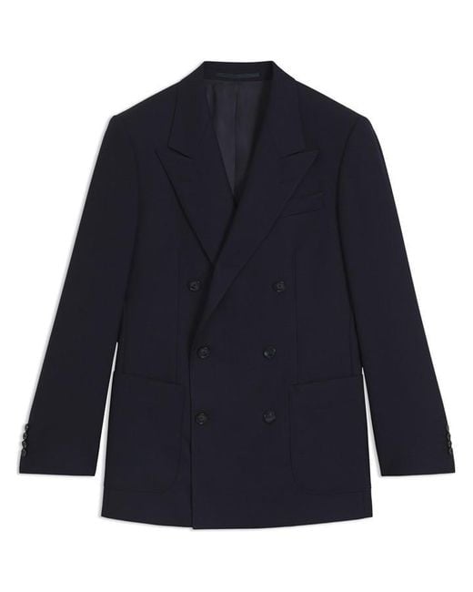 Boss Blue Double Breasted Stretch Full Lining Suit Jacket for men