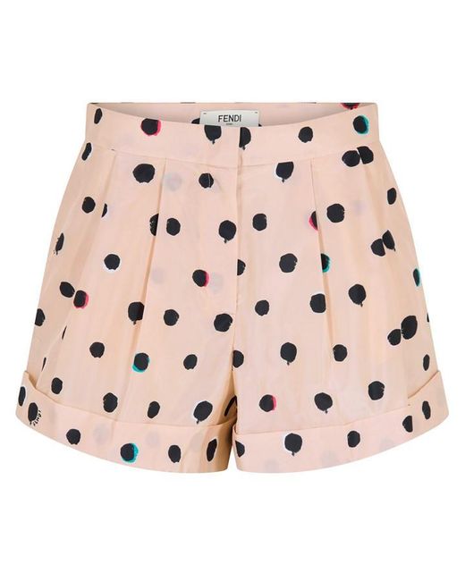 Fendi Natural Polka Chino Shorts