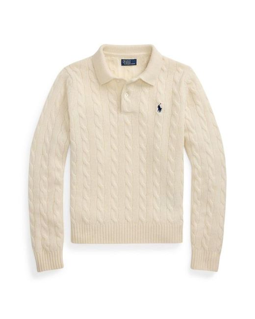 Polo Ralph Lauren Natural Cable Knitted Long Sleeve Crew Neck Jumper
