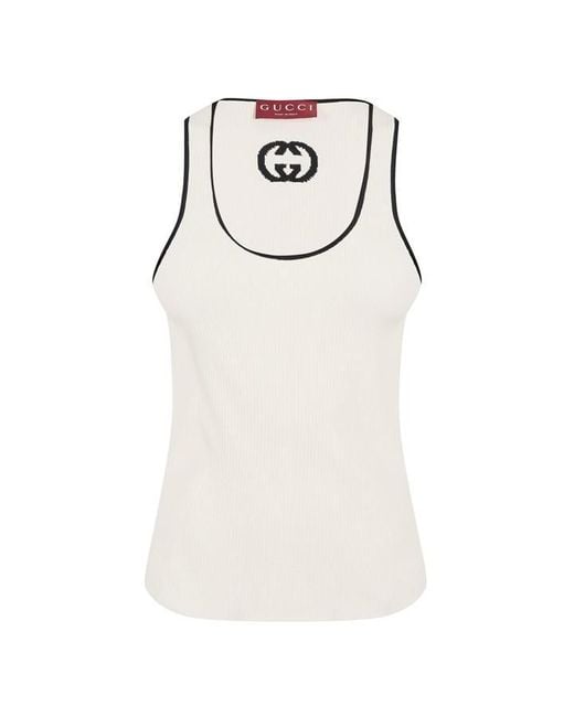 Gucci Natural Bk Logo Knitted Top