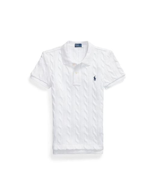 Polo Ralph Lauren Gray Short Sleeved Cable Knit Jumper