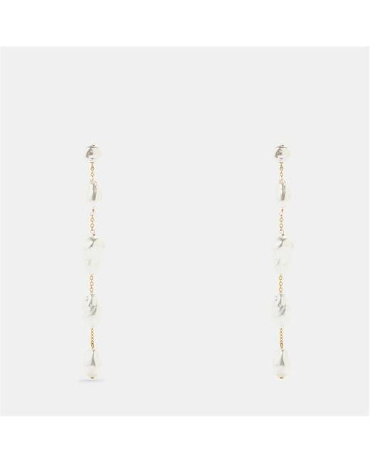 Cult Gaia White Vana Drop Earrings