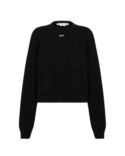 Off-White c/o Virgil Abloh Black Stamp Cotton Long Sleeve Crew Sweatshirt