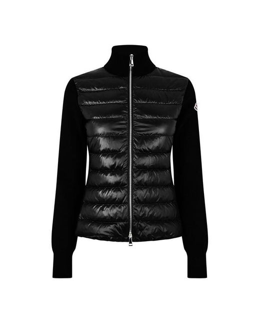 Moncler Black Down Padded Funnel Neck Long Sleeve Hybrid Jacket