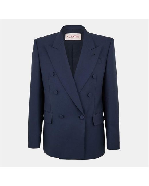 Valentino Blue Wool Long Sleeve Blazer for men
