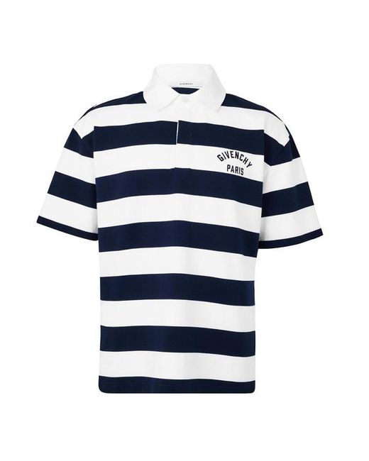 Givenchy Blue Giv Stripe Ss Polo Sn64 for men