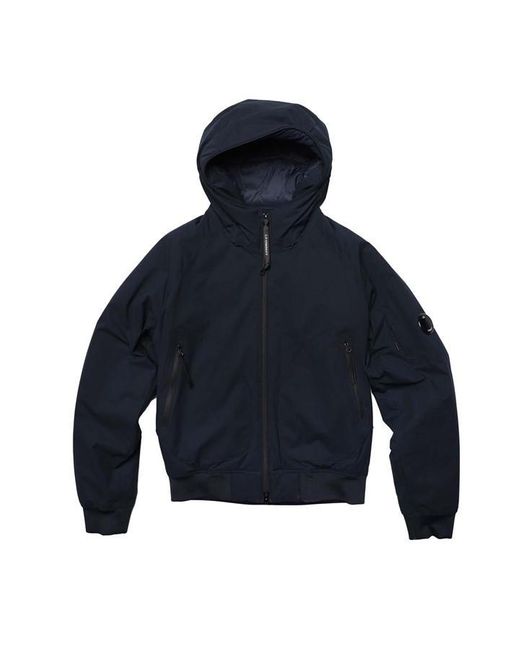 C P Company Blue Pro-Tek Ribbed Hooded Jacket for men