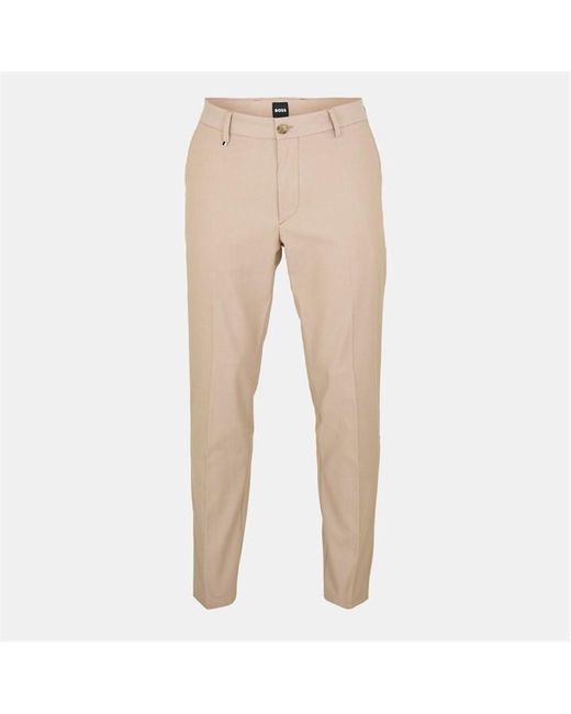 Boss Natural Kane Stretch Tailored Fit Straight Leg Trousers for men