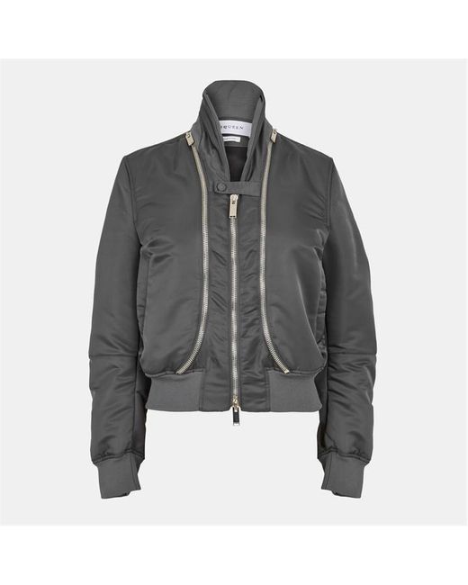 McQueen Gray Alex Bomber Jacket