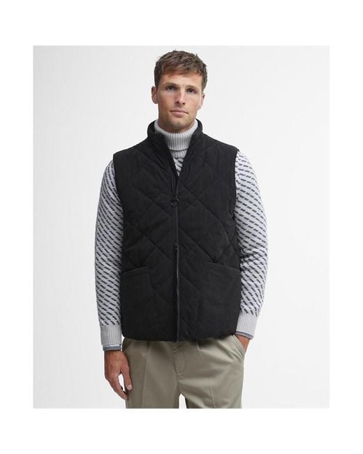 Barbour Black Cord Liddesdale Gilet for men