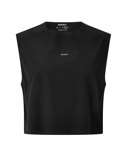 Satisfy Black Justice Trail Cropped Running Vest for men
