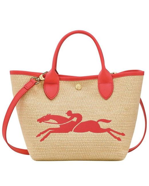 Longchamp Red Le Panier Pliage Basket Bag