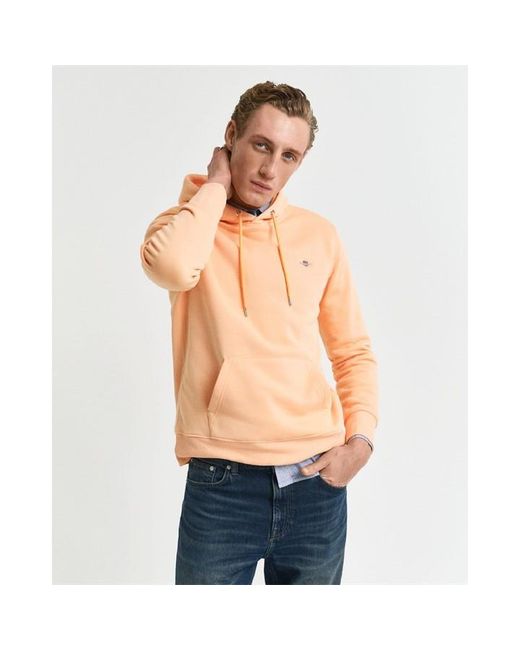 Gant Orange Regular-Fit Shield Hoodie for men